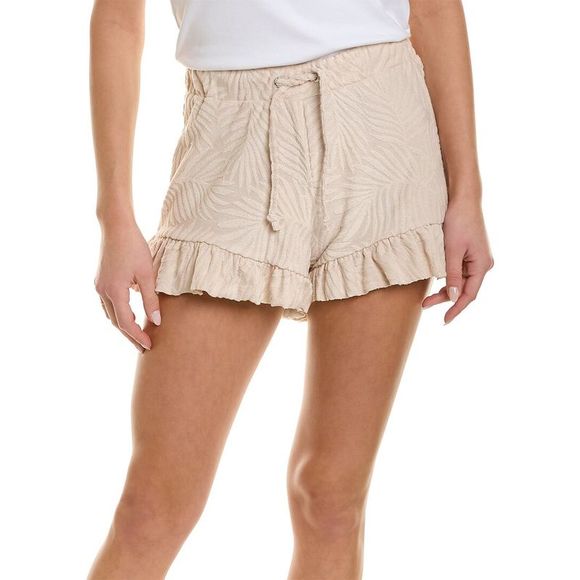 Emile et Ida Terry Cloth Ruffled Shorts, Poppy